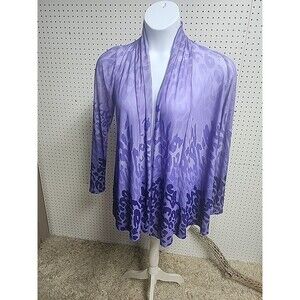 Susan Graver Liquid Knit Animal Print Open Front Shrug Womens SZ M